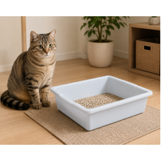 【King Mew】Open Cat Litter Box – Spacious, Durable & Easy to Clean for Everyday Comfort