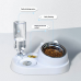 【King Mew】 Automatic Double Bowls 2 in 1 Dog and Cat Food & Drinking Basin with Teddy Rice Design Portable Outdoor Pet Feeding
