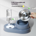 【King Mew】 Automatic Double Bowls 2 in 1 Dog and Cat Food & Drinking Basin with Teddy Rice Design Portable Outdoor Pet Feeding