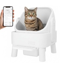【King Mew】 Smart Automatic Cleaning Cat Litter Box Large Size Eco-Plastic Plastic Circular Design Multi-Cat Household Deodorizing