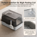 【King Mew】 Fully Enclosed Foldable Cat Litter Box with Splash-proof Design Easy Clean Large Space for Cats