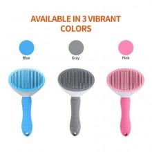【King Mew】 Eco-friendly ABS & Stainless Steel Pet Comb Brush 20*10.5 cm Comfortable Durable with One-click Hair Removal for Dogs and Cats